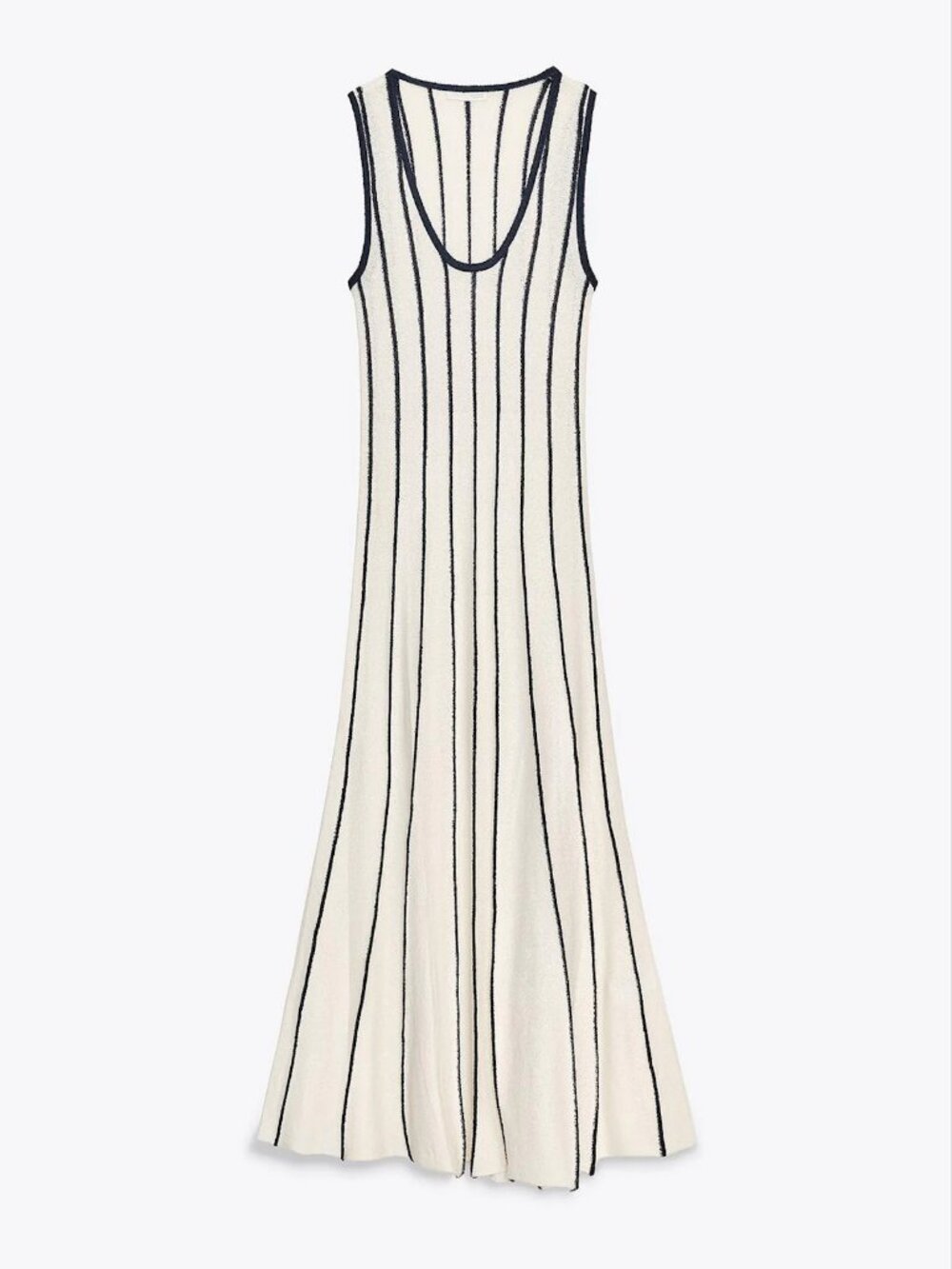 ZARA Stripe Long Dress White Black Size M NWT - Picture 2 of 6